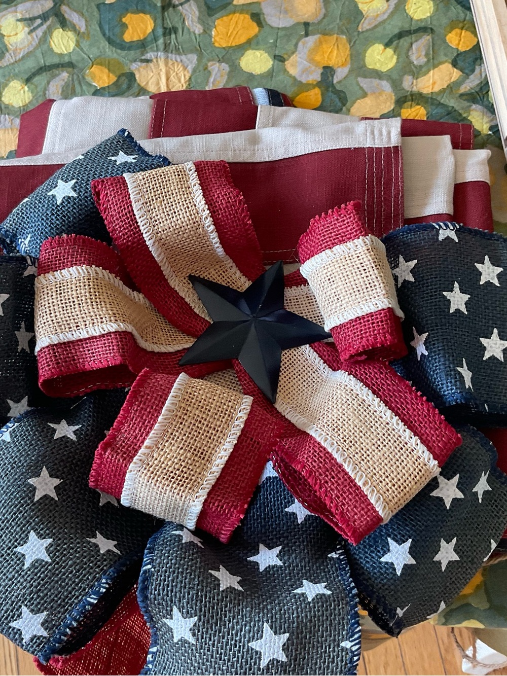 Pottery Barn Red, White & Blue Liberty Outdoor Bow - Picture 3 of 5